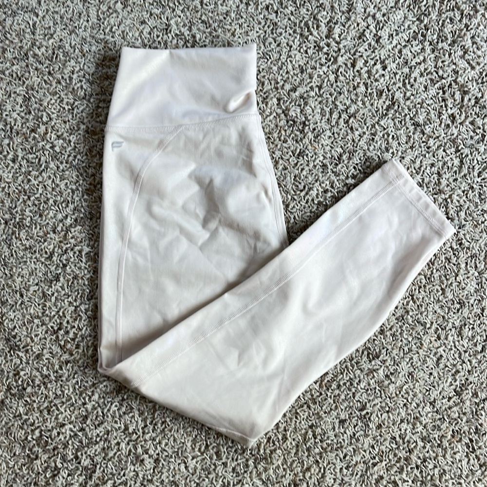 Fabletics leggings size medium shimmery light pink like new condition!